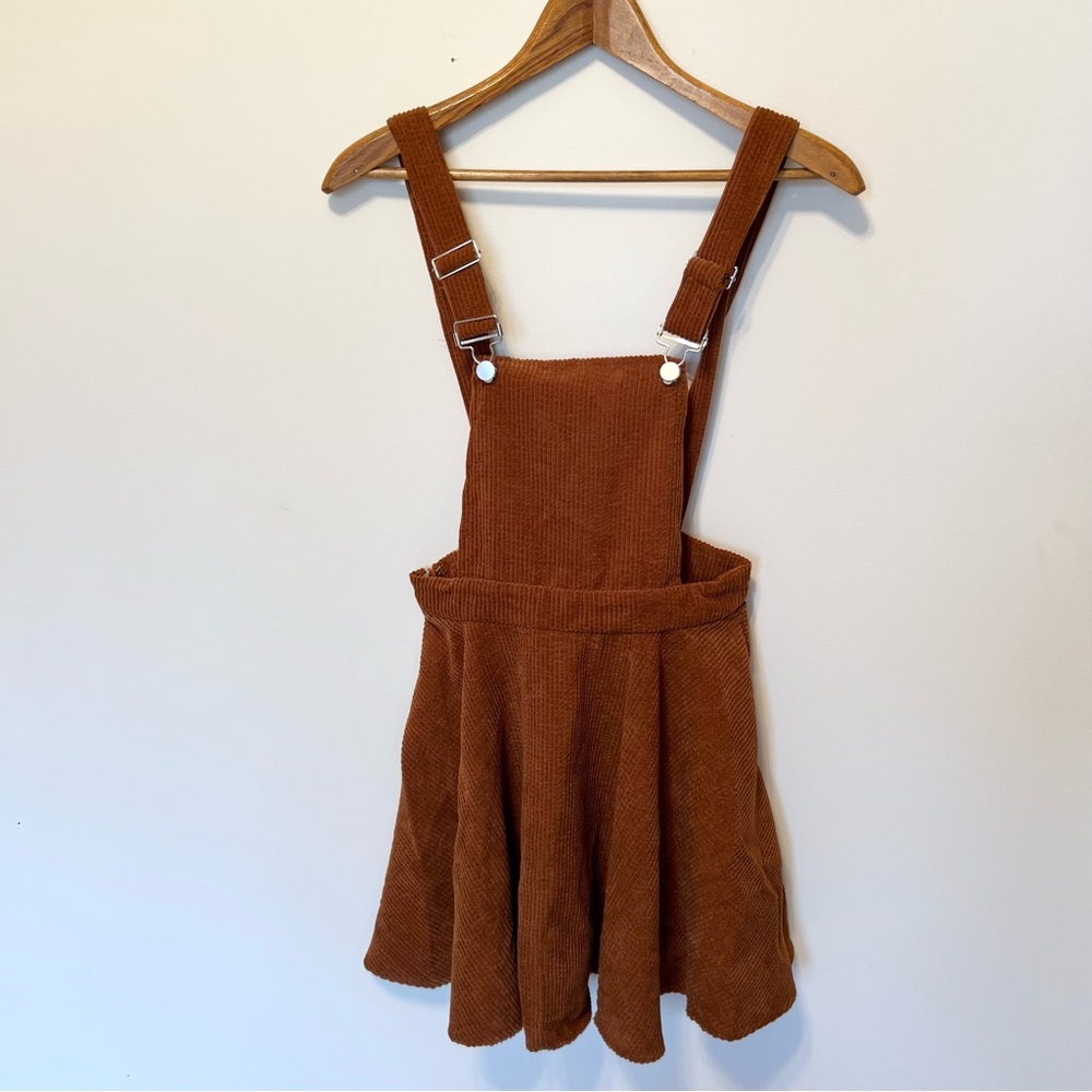 Cute corduroy overalls circle skirt dress